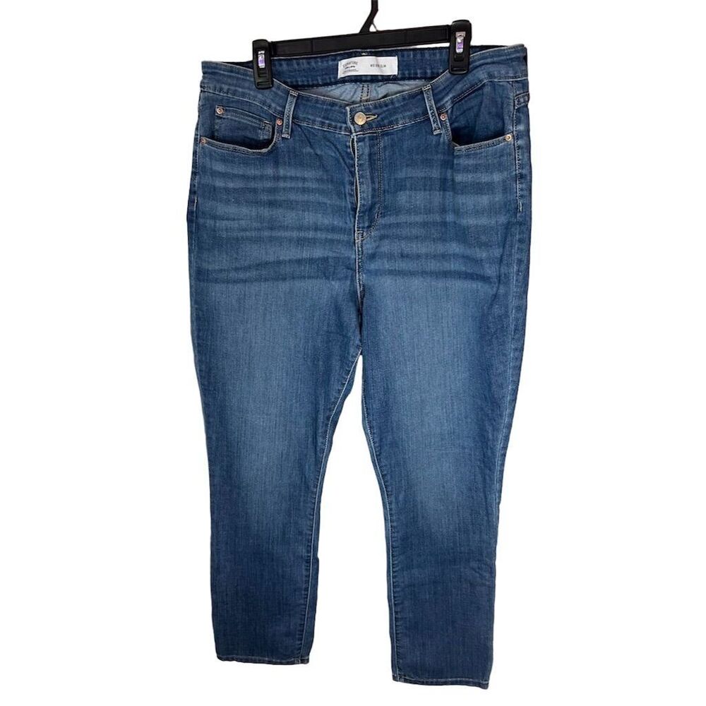 Levi Strauss Women's Mid Rise Slim Blue Jeans Size 18